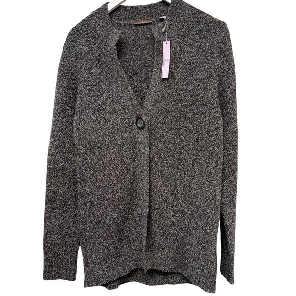 Cullen Brand Cardigan Wool Cashmere Blend Medium Womens Sweater Gray Boucle NWT - Picture 1 of 11